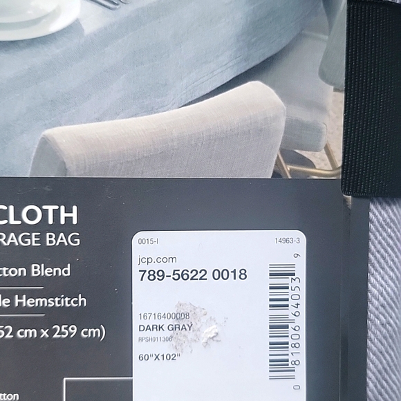 Fieldcrest Luxury Cotton Linen Harringbone Tablecloth 60 x 102 Dark Gray - Picture 8 of 8